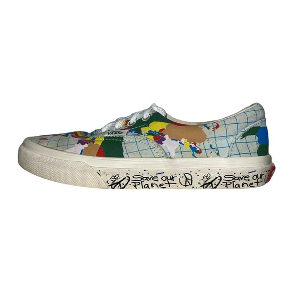 Vans Colorful Era Save Our Planet Around the World Map Sneakers Kid's 3 - Picture 5 of 10